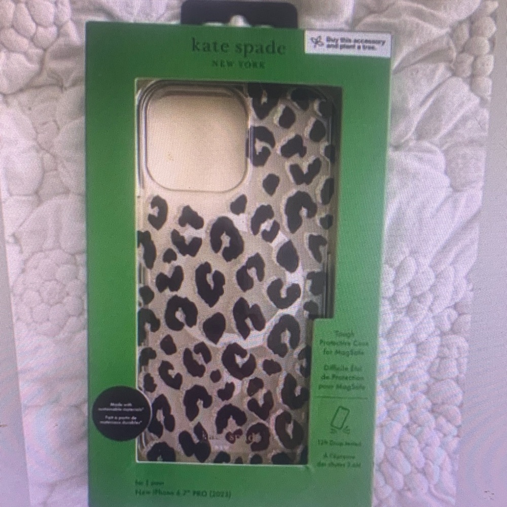 kate spade Leopard Print Case for iPhone 14 Pro - Black and Tan